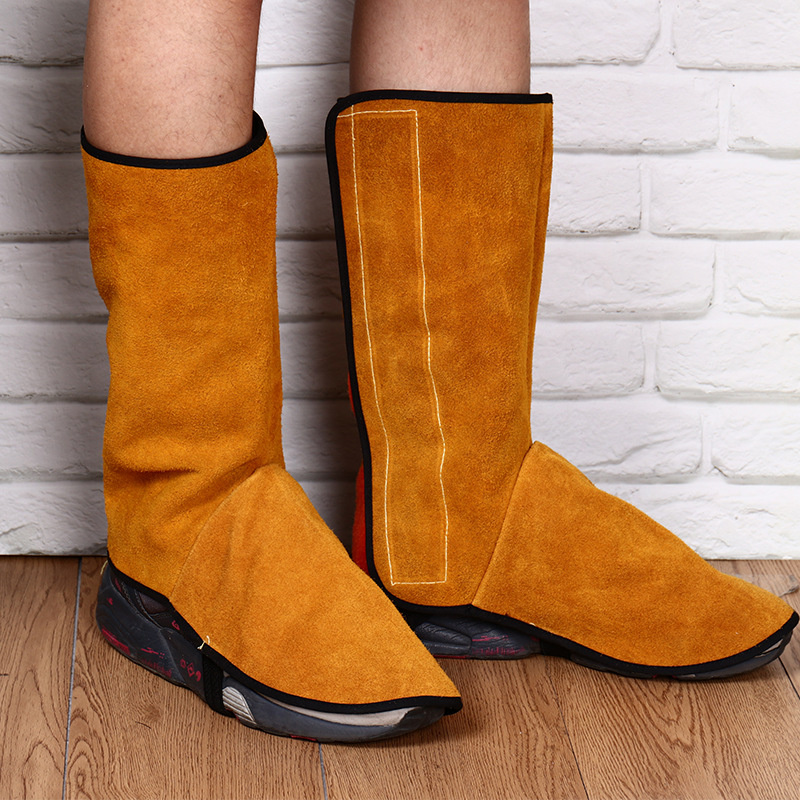 电焊护脚牛皮套全脚劳保防护罩