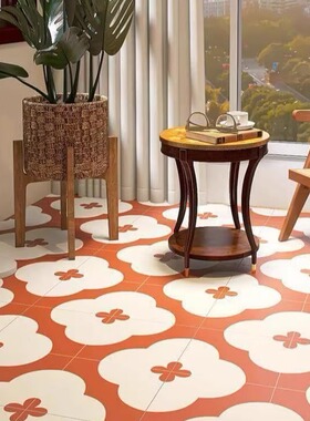 300x300盛世飞鱼欧式花砖木纹橙色彩色瓷砖F/FG/FG-J多规格可定制