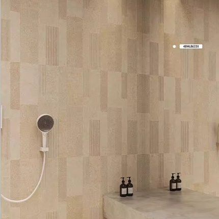 超细干粒莱姆石石材纹理砖复古法式客厅民宿卫生间花砖400800瓷砖