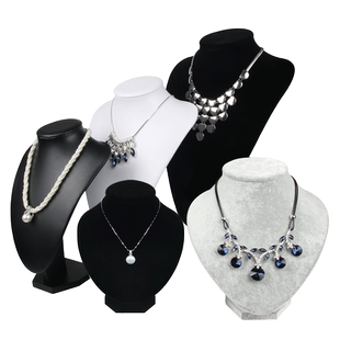 望海绒布项链展示架首饰颈模吊坠架人像模特脖子柜台珠宝展示道具