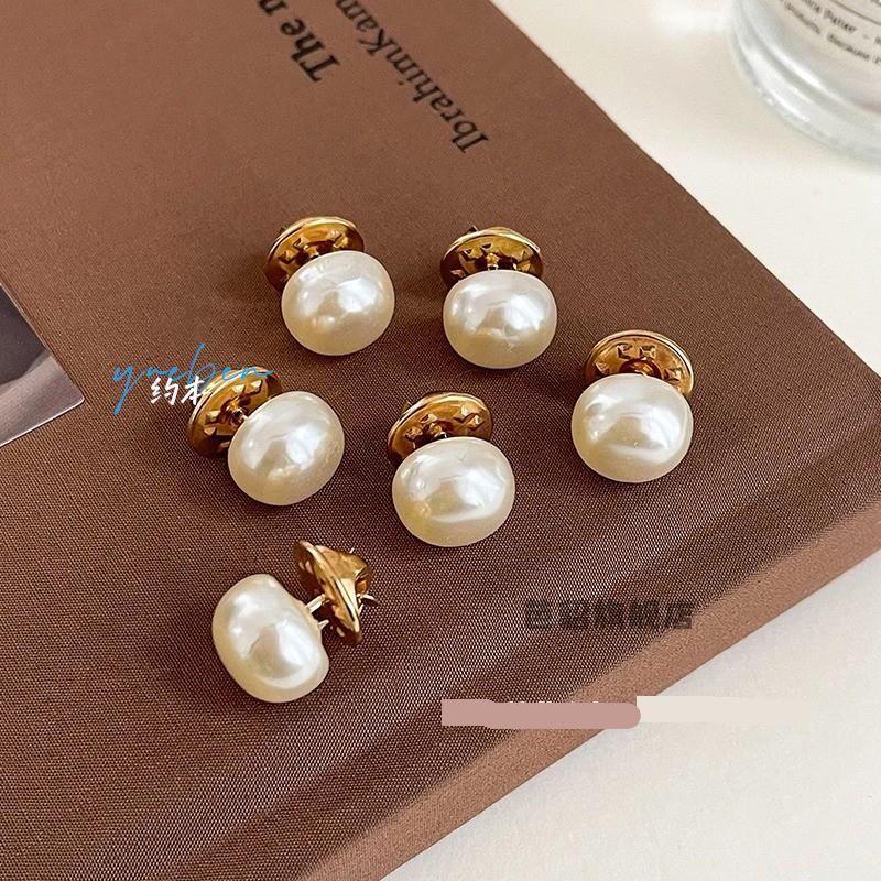 国风扣子衬衫领口防走光免缝固定衣服神器精致时尚珍珠别针暗扣女