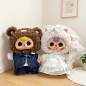 深蓝西装 仅娃衣 娃三岁400%大体搪胶毛绒玩偶娃衣结婚西装 着替