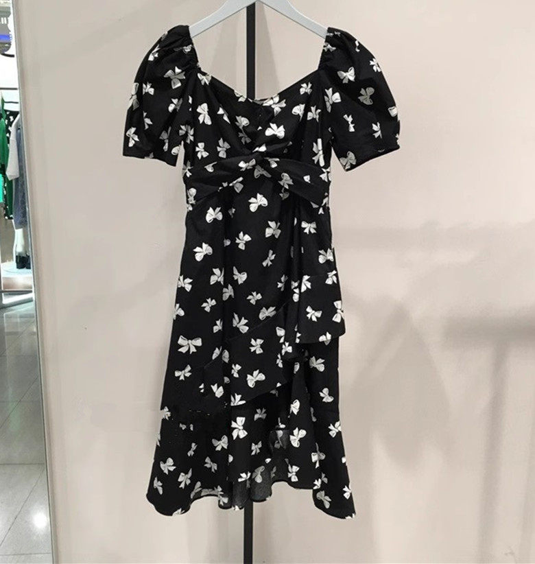 ΖΑΜonlylΟvΕ23夏款方领灯笼袖蝴蝶结中长款连衣裙123107072