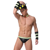 夜店套装 欧美性感舞台消防员服cosplay男士 情趣制服欧美仿漆皮装