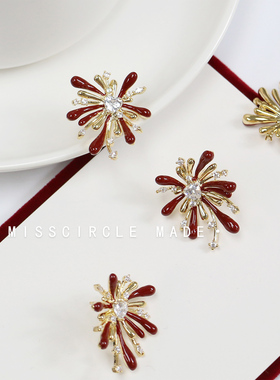 瑟可巨好看新年烟花耳环女高级感轻奢2026新款爆款高级感轻奢百搭