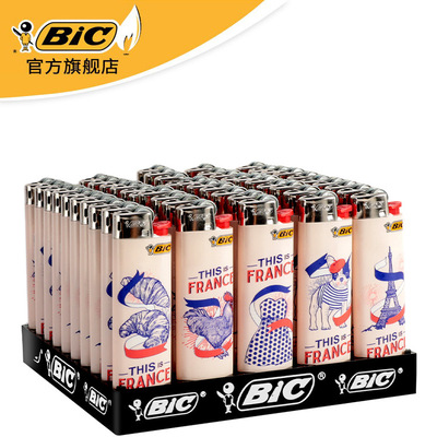 法国bic比克j3法国物语打火机滑轮整盒防爆一次性砂轮式家用齿轮