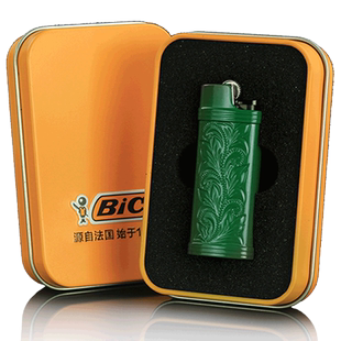 法国进口比克bic打火机金属硅胶套壳砂轮火石创意个性一次性火机