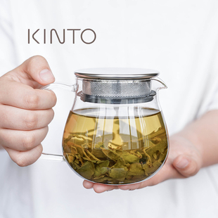 泡茶壶家用耐热玻璃花茶水果茶壶单壶不锈钢盖 KINTO日本CAST茶壶