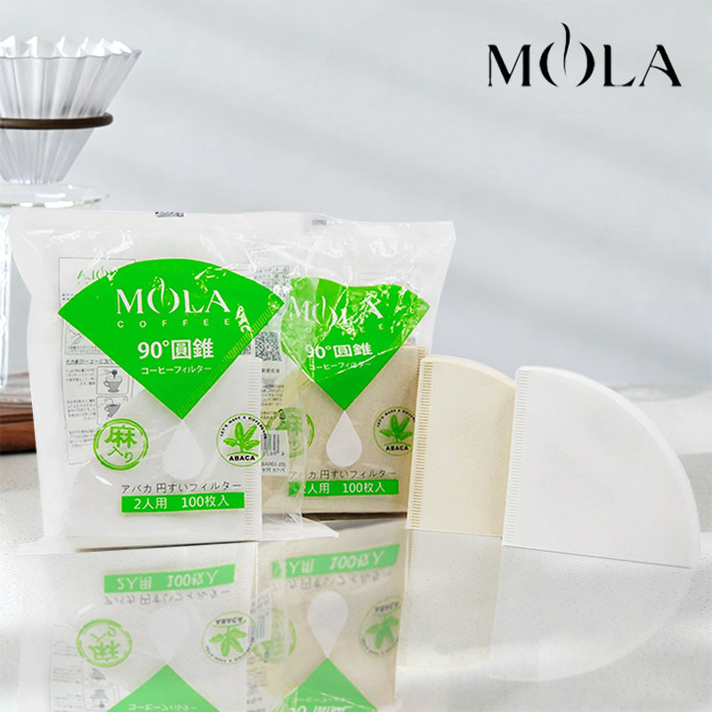 日本mola麻纤维 kono滤纸 三洋烘焙度abaca+手冲咖啡锥形过滤纸 - 实物图