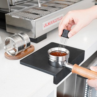 孚光直筒磁吸接粉环不锈钢防飞粉圈防洒咖啡布粉环58黑胡桃收纳盘