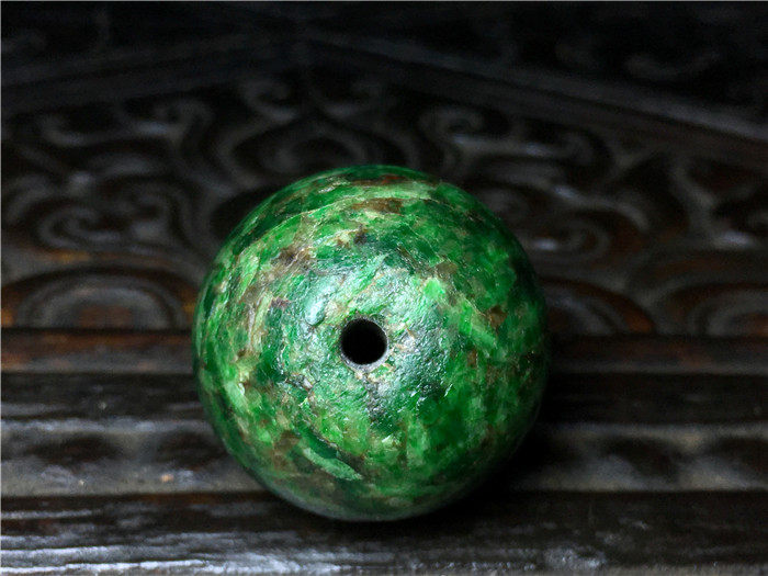 【翡翠】清代传世官造帽顶甘青翡翠朝珠 油润老玉珠子多宝珠配珠