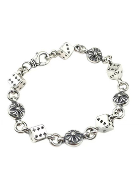 潮流时尚款十字花骰子手链男女同款复古做旧欧美情侣手链