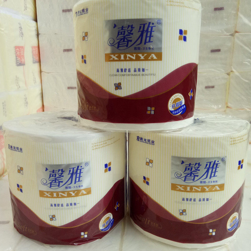 馨雅纸巾有芯卷筒纸卫生纸印花可湿水厕纸无香5100克30卷易溶水