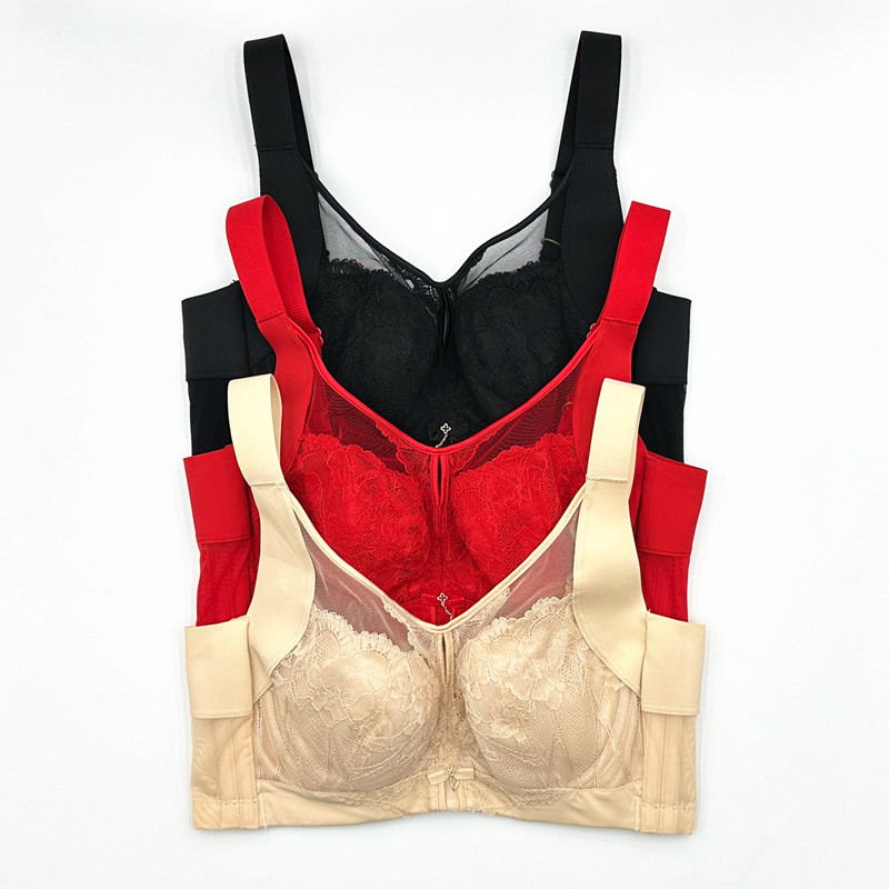 芬铂文胸3132J软钢圈四排扣薄CD杯大胸显小防下垂侧收调整型内衣