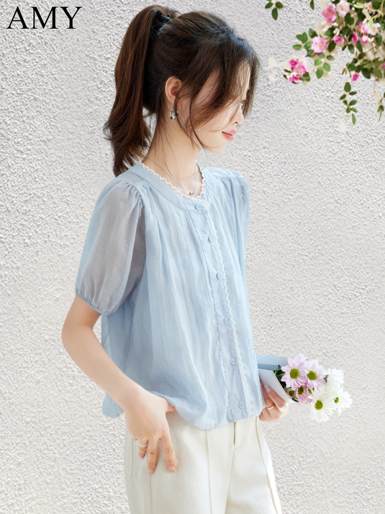 2026夏季新款法式超好看宽松短款T恤正肩短袖减龄小个子上衣女薄