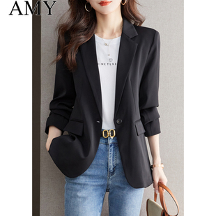 2024秋冬款新款简约修身职业装小西装气质高级感长袖西服外套女士