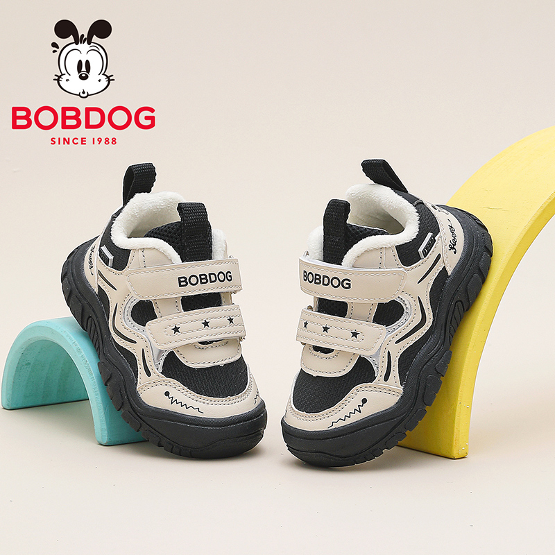 巴布豆童鞋宝宝鞋子男童2025新款秋季婴幼儿加绒二棉鞋机能学步鞋