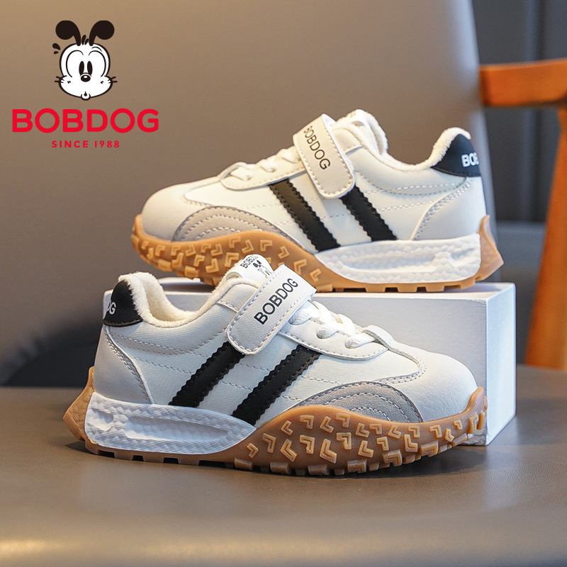巴布豆童鞋男童鞋子2025新款冬季加绒鞋秋冬款二棉鞋女儿童运动鞋