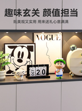 爆款蜡笔小新摆件入户电视柜装饰