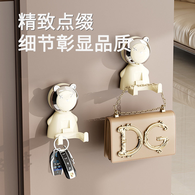 卡通熊挂钩免打孔强力承重悬挂式