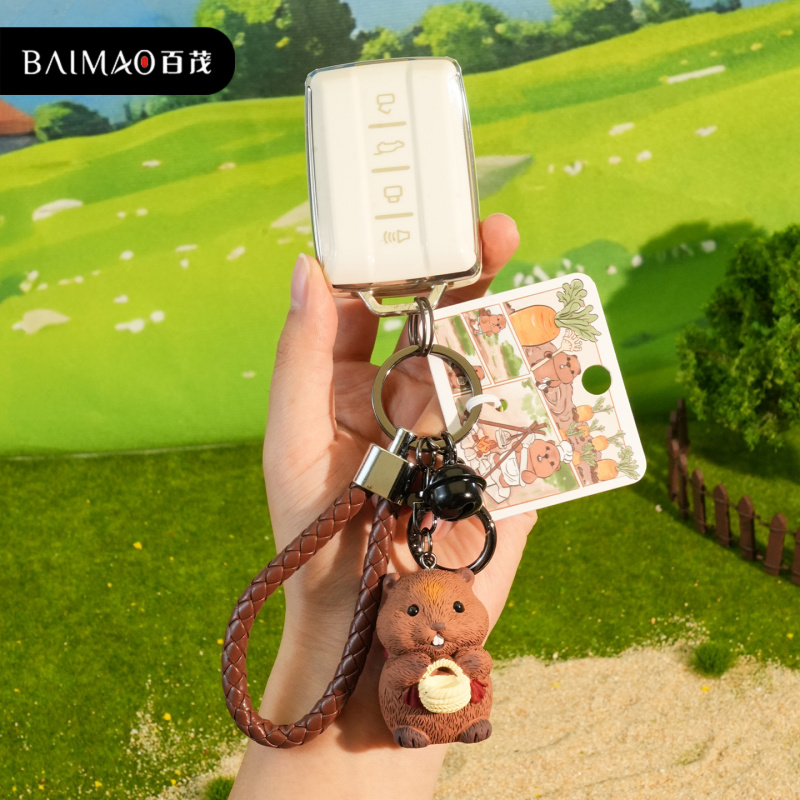 原创土拨鼠钥匙扣百茂挂件可爱精