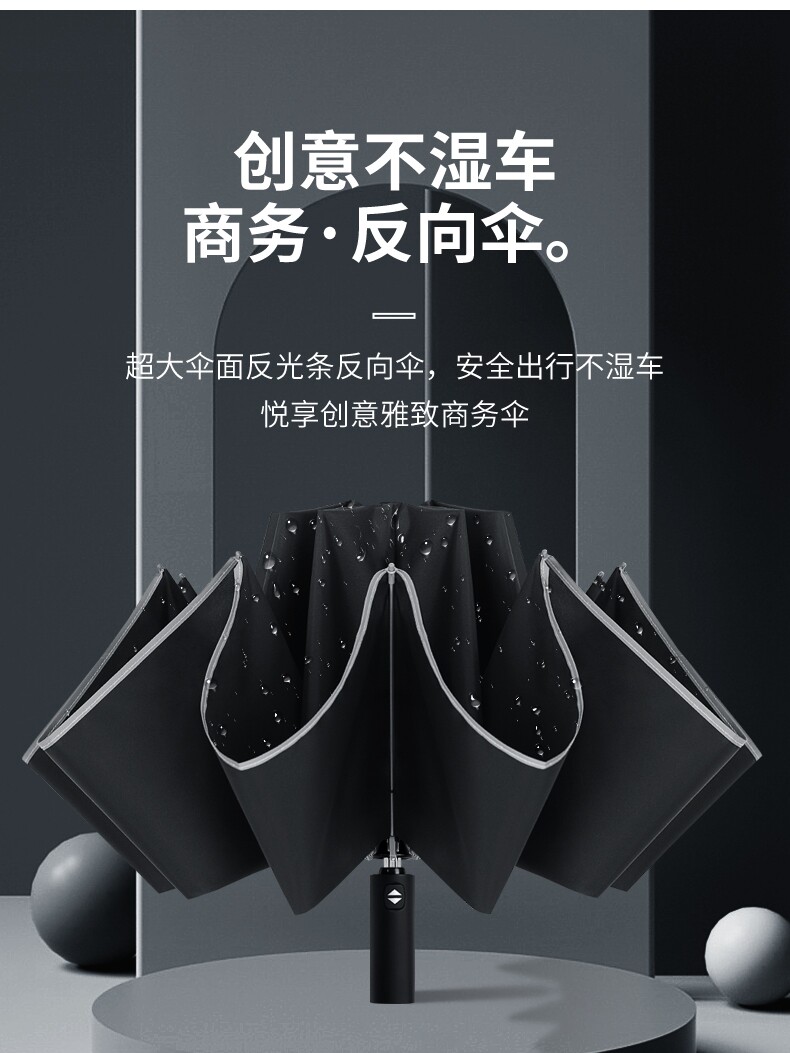 32骨超大反向自动折叠男士伞,三人增强抗风遮阳和遮阳定制,风雨