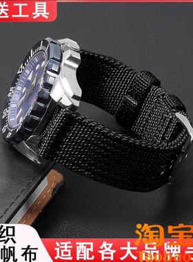 原装适配精工5号鲍鱼小mm黑绿水鬼鸡尾酒罐头海贼王军绿色帆布手