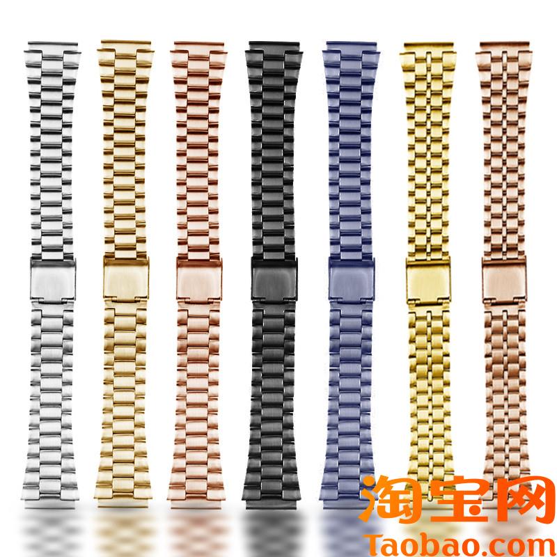 原装适配卡西欧小金表手表小方块LA670/159/168/AQ230金色男女表