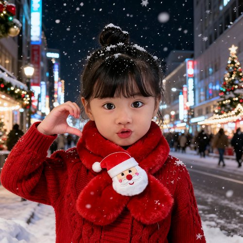 圣诞节平安夜送小朋友的实用创意礼物奖励全班同学卡通毛绒围巾