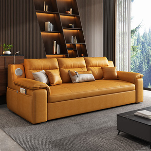 免洗科技布沙发床可折叠两用北欧现代小户型多功能收纳单双人沙发