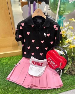 高尔夫服装 韩国时尚 新款 女短袖 夏季 T恤翻领针织上衣弹力印花球衣