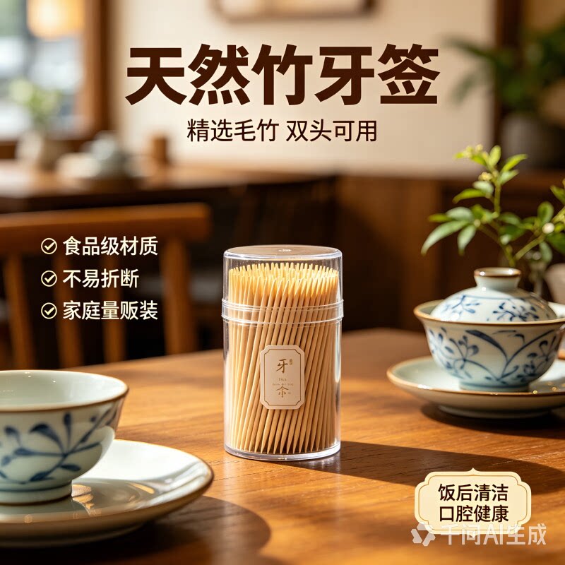 食品级天然竹双头牙签不易折断