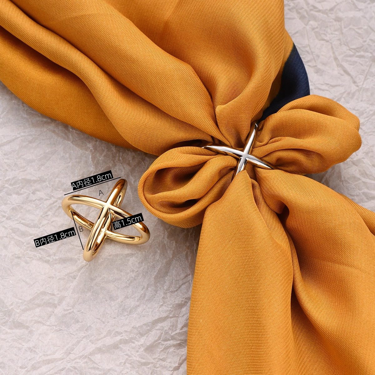 丝巾飘带扣合金交叉环扣女