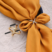 高档十字打结扣x型衬衫 飘带腰带打蝴蝶结围巾扣通用百搭交叉环扣