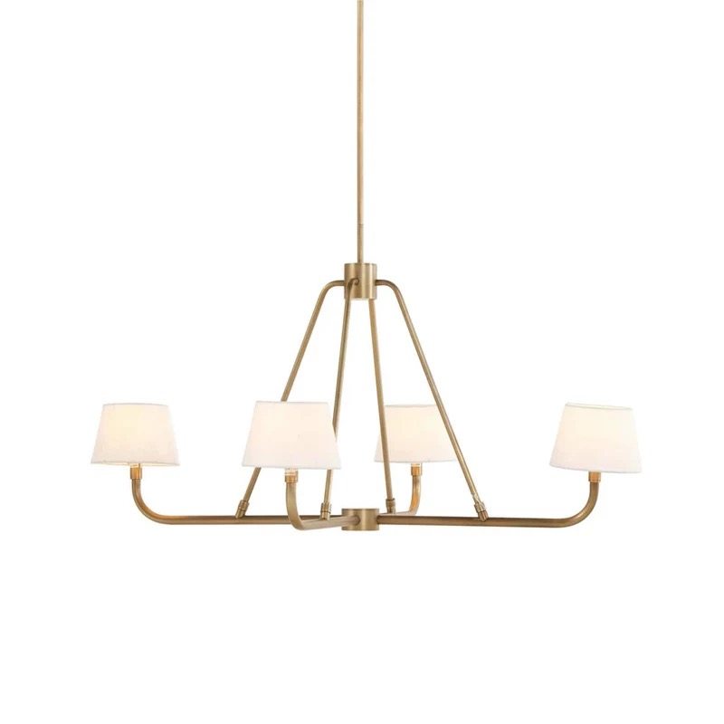 美式简约全铜枝型吊灯客厅卧室餐厅长餐吊灯布艺灯罩大气轻奢灯具,家装灯饰光源,客厅吊灯,淘宝优惠券,粉丝福利购,淘宝优惠卷