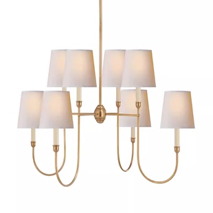 设计师美式吊灯全铜客厅灯极简约餐厅卧室乡村灯具复古vc大厅灯