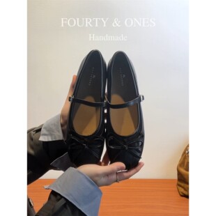 法式 芭蕾舞鞋 蝴蝶结玛丽珍鞋 平跟圆头浅口单鞋 女2026新款 羊皮版