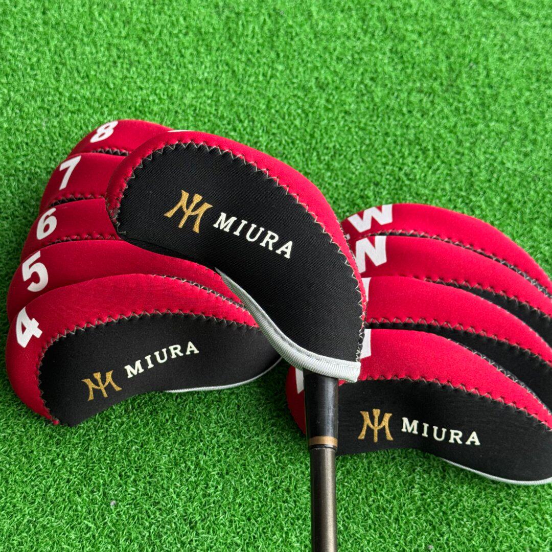 高尔夫铁杆套Miura 球杆保护套 PU防水铁头帽套10只一套