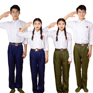 改革开放大中学生知青干部军装80怀旧朗诵合唱绒花舞蹈表演出服装