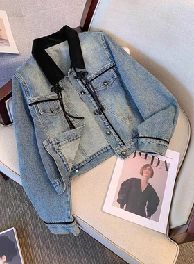 新中式国风盘扣牛仔外套