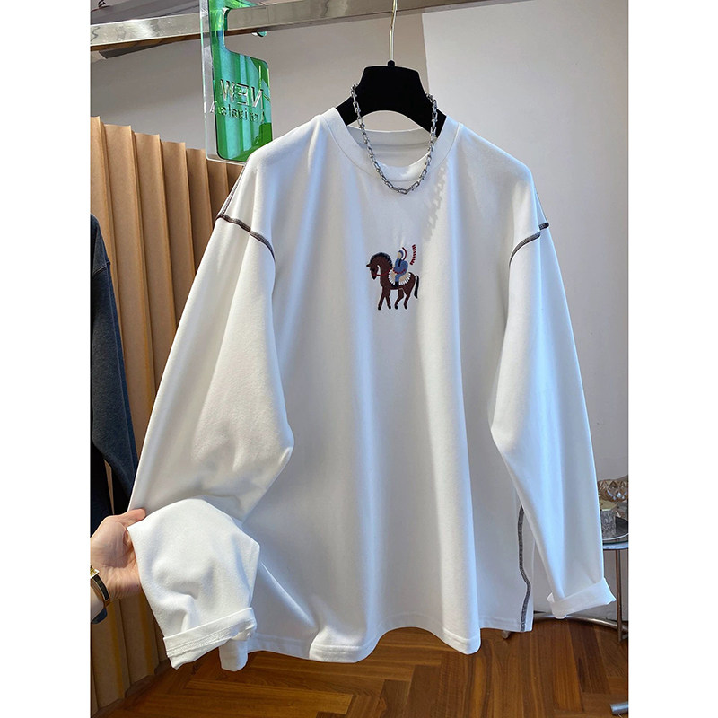 特大码2-300斤宽松型磨毛t恤女长袖刺绣打底衫T恤上衣2026年冬季,女装/女士精品,T恤,淘宝优惠券,粉丝福利购,淘宝优惠卷