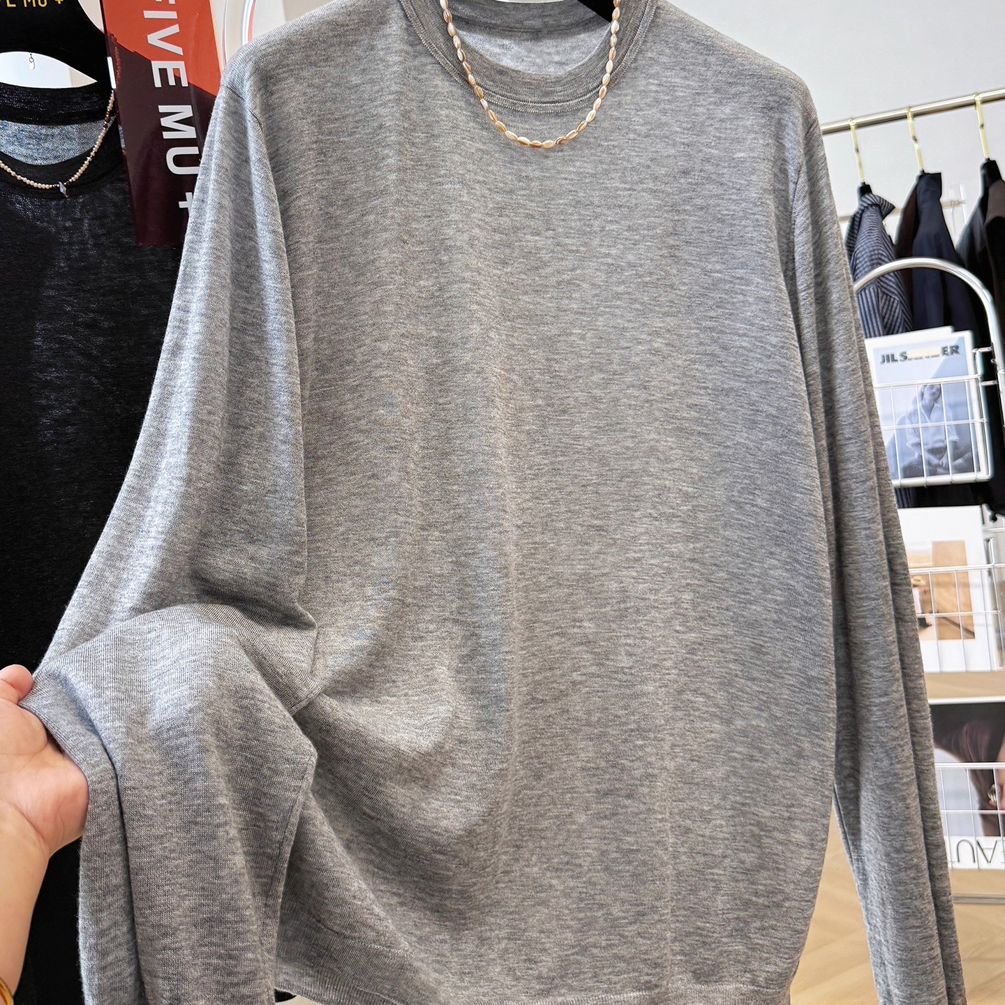 大码300斤高级感薄款长袖针织衫