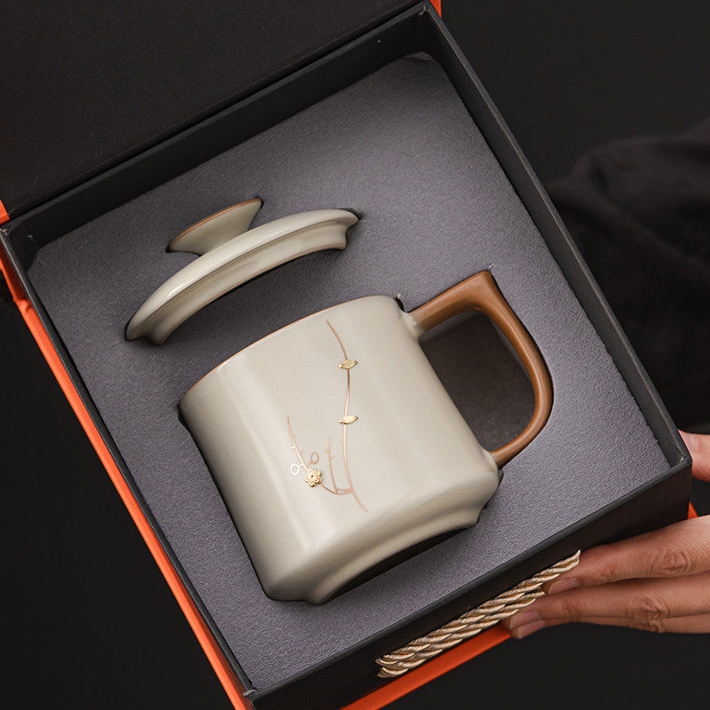 锯钉汝窑茶杯马克杯个人专用杯办公杯中式喝茶杯水杯送礼高档礼盒,餐饮具,茶杯,淘宝优惠券,粉丝福利购,淘宝优惠卷