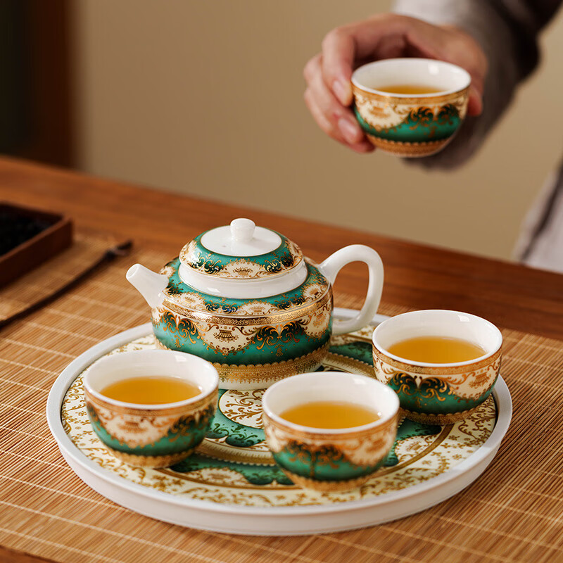 羊脂玉功夫茶具套装家用个人专用酒店一人饮泡茶喝茶干泡茶盘茶具