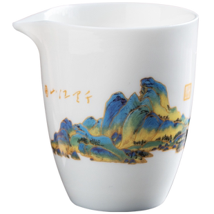 羊脂玉陶瓷茶漏一体公道杯过滤网茶海匀杯白瓷分茶器高档茶具