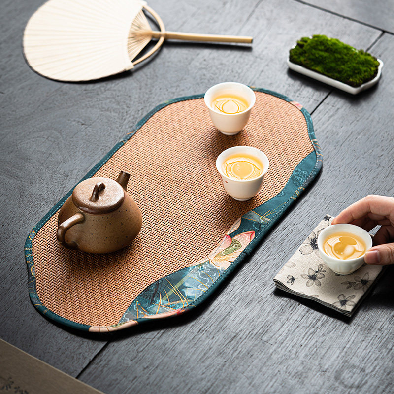 茶席新中式禅意茶道配件茶台防水藤编茶桌过滤垫茶盘垫隔热茶渣垫,餐饮具,茶道/零配,淘宝优惠券,粉丝福利购,淘宝优惠卷