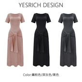 南法夏日 连衣裙女G174 三色简约气质休闲百搭遮肉显瘦长款