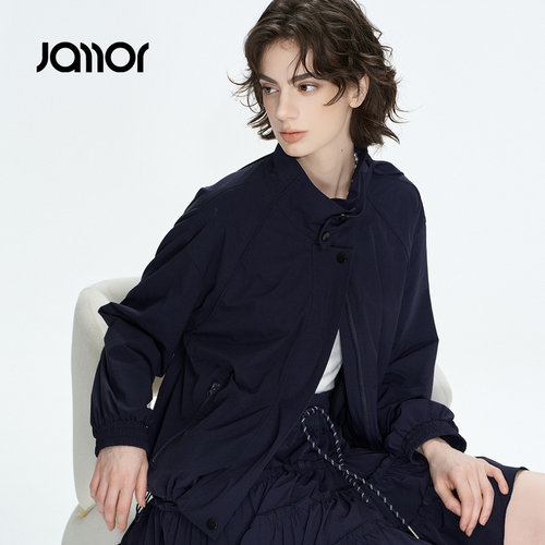 Jamor加墨时尚休闲帅气潮流拉链外套上衣女装2026秋季新款