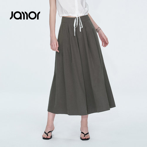 Jamor加墨时尚大裤腿九分裤子裙裤休闲裤女装夏季新款