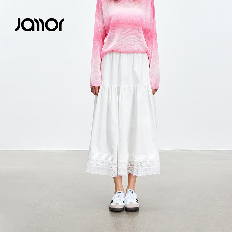 【商场同款】Jamor清新白色裙子2025夏季新款JKB569164